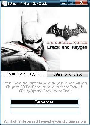 Batman arkham city serial key